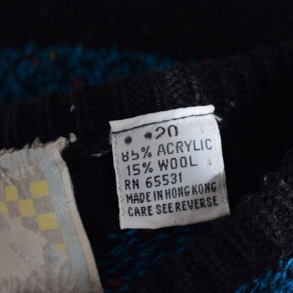 Vintage 90s Striped Acrylic/Wool Scoop neck Sweater - Picture 10 of 10